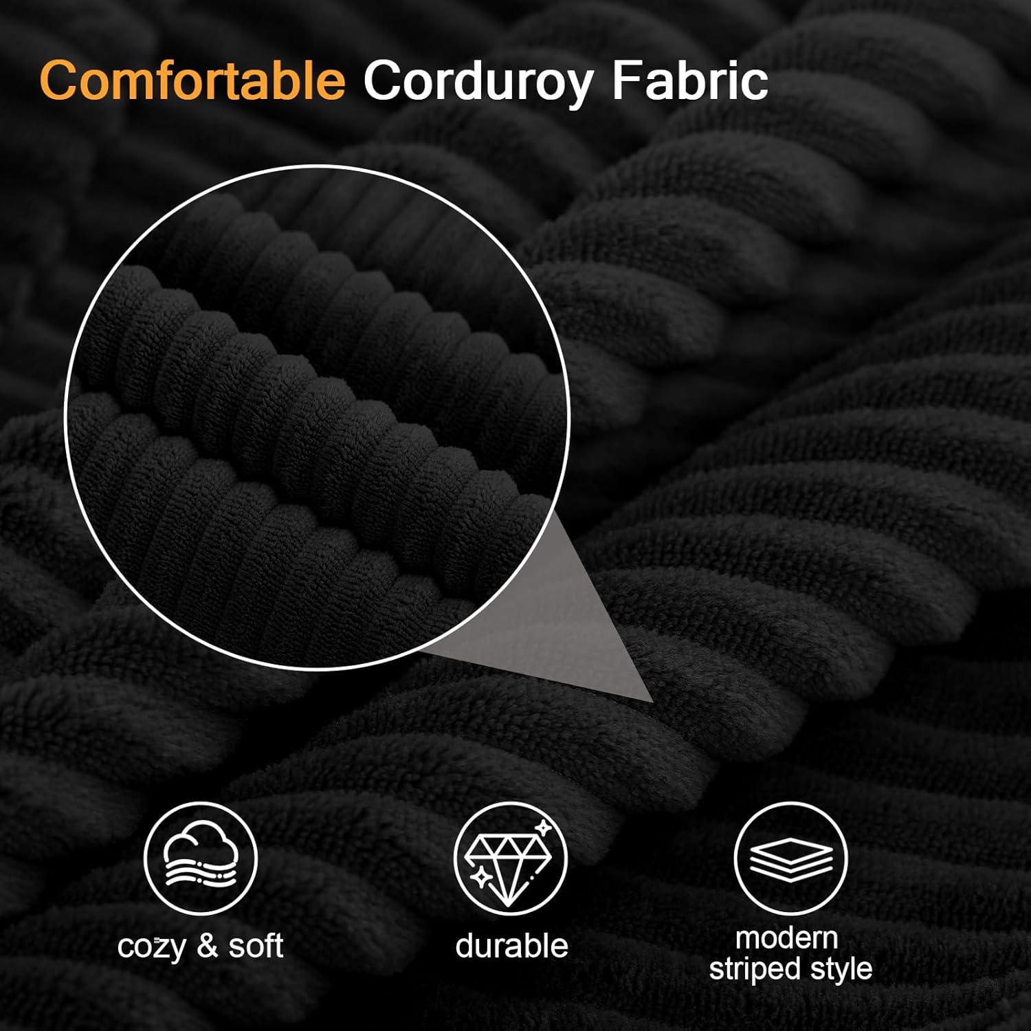 59" Convertible Corduroy Loveseat Sofa Bed – Folds Flat, No Assembly