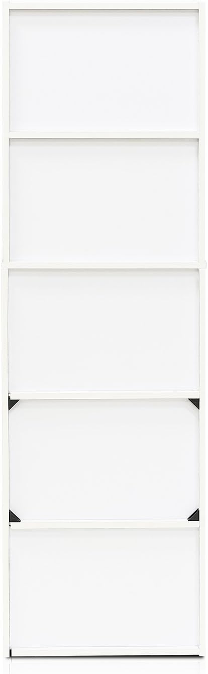52" Tall 5 Tier Narrow Bookshelf – Closed Back Bookcase