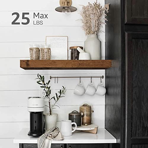 Set of 4 Floating Wall Shelves – 15.7" with Hidden Brackets