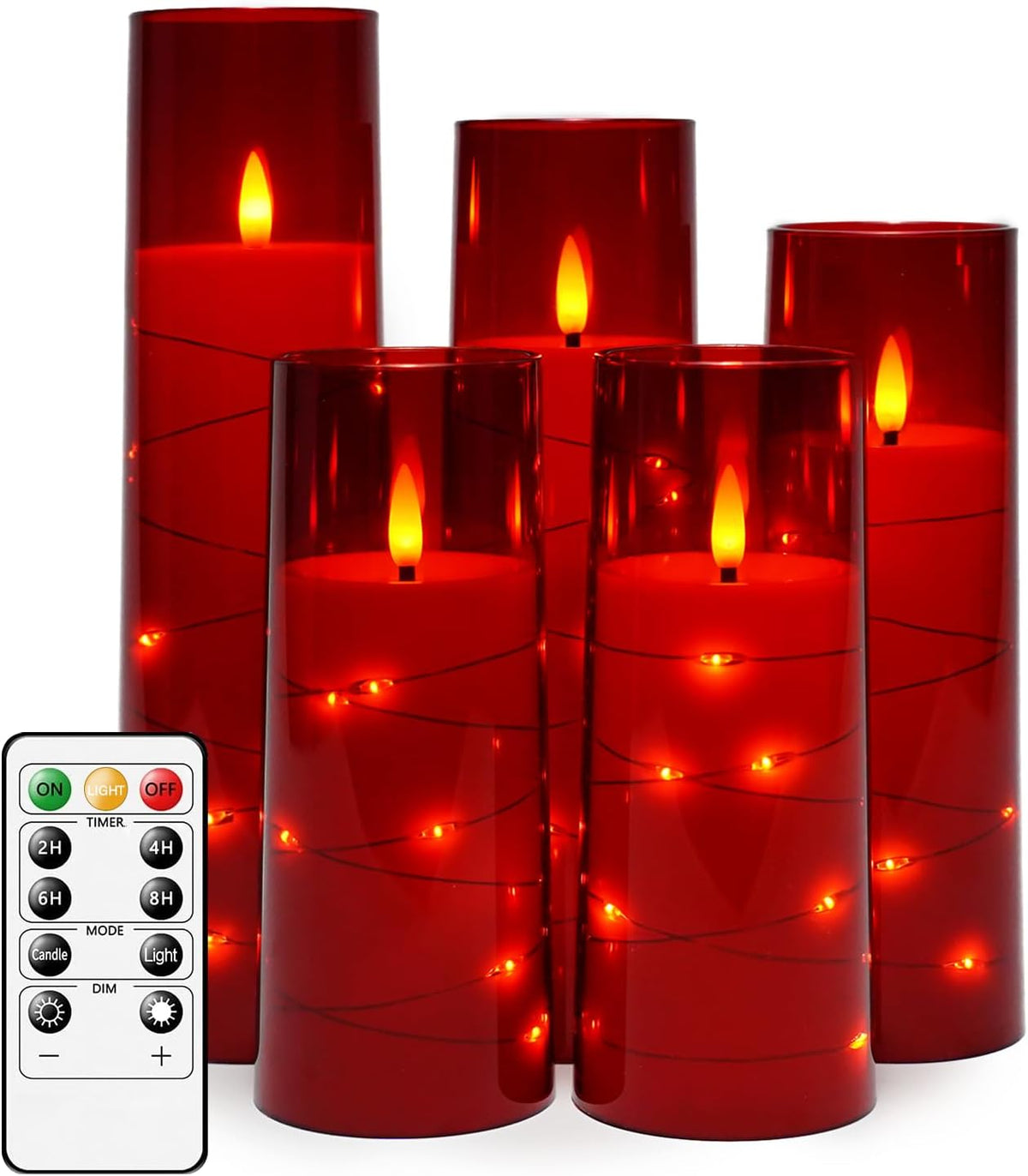 Flameless LED Candles Set of 5 | Flickering Battery Candles with Timer