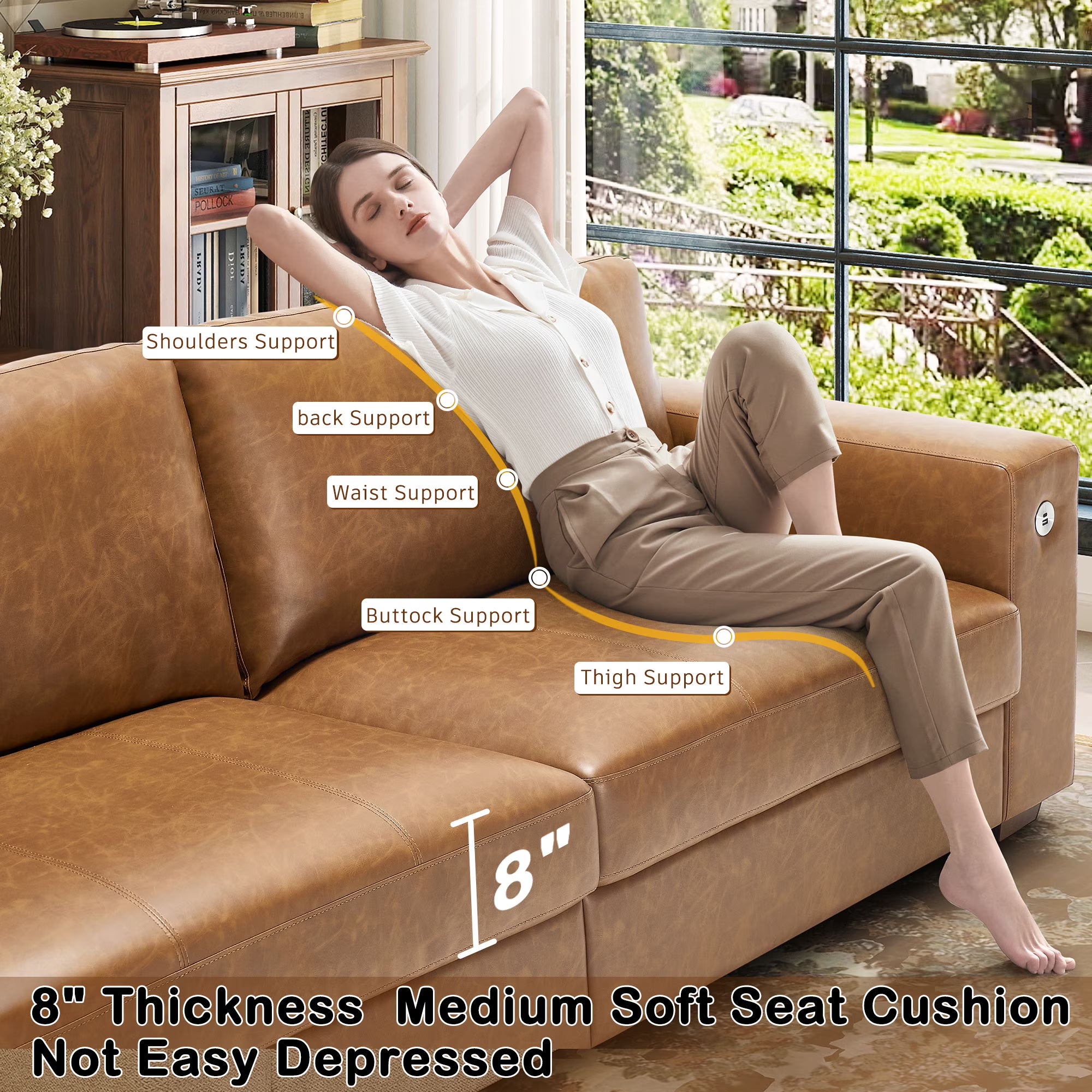 Bedluxury Chenille Sofa with USB Charging Ports – 70" 2-Seater / 89" 3-Seater