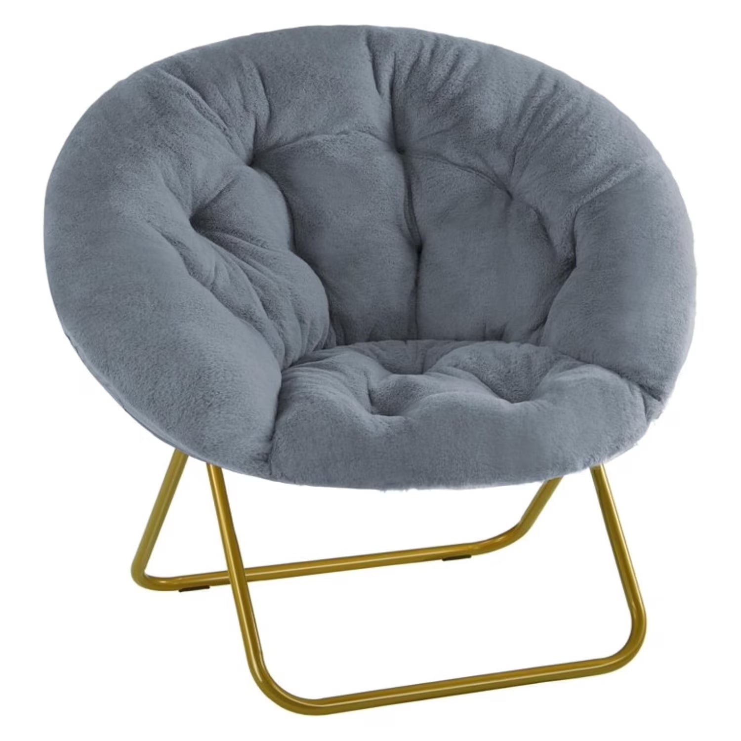 Fluffy Faux Fur Chair | Oversized Round Cozy Reading Chair for Bedroom