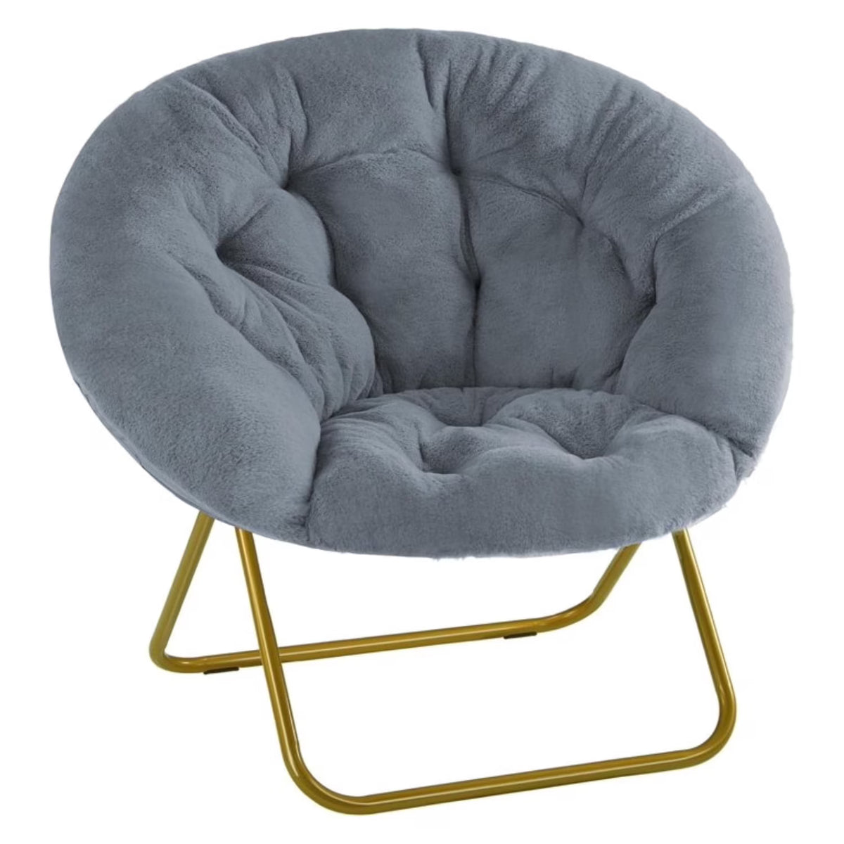 Fluffy Faux Fur Chair | Oversized Round Cozy Reading Chair for Bedroom