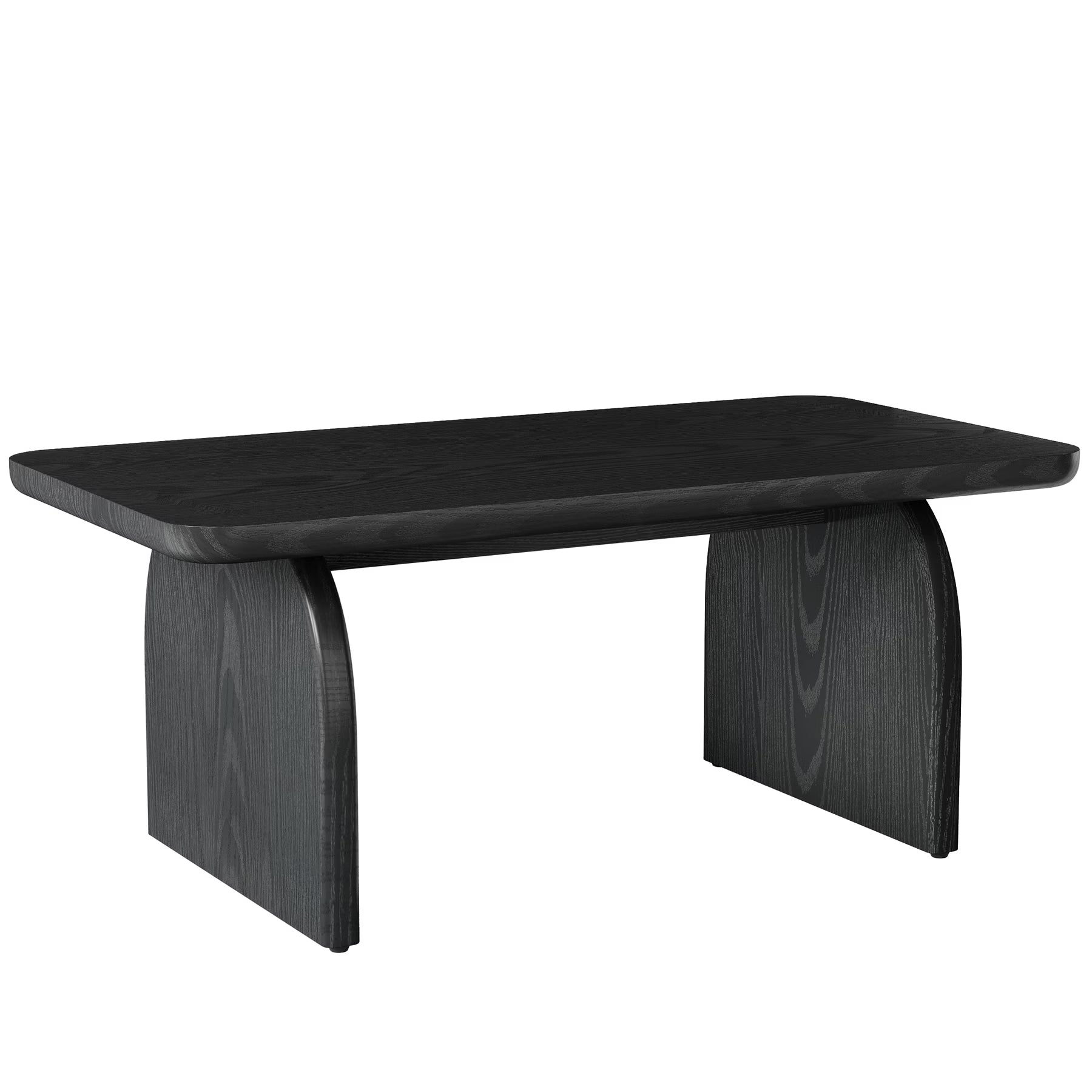 47 Inch Solid Wood Rustic Coffee Table – Rounded Corners, Waterproof Top