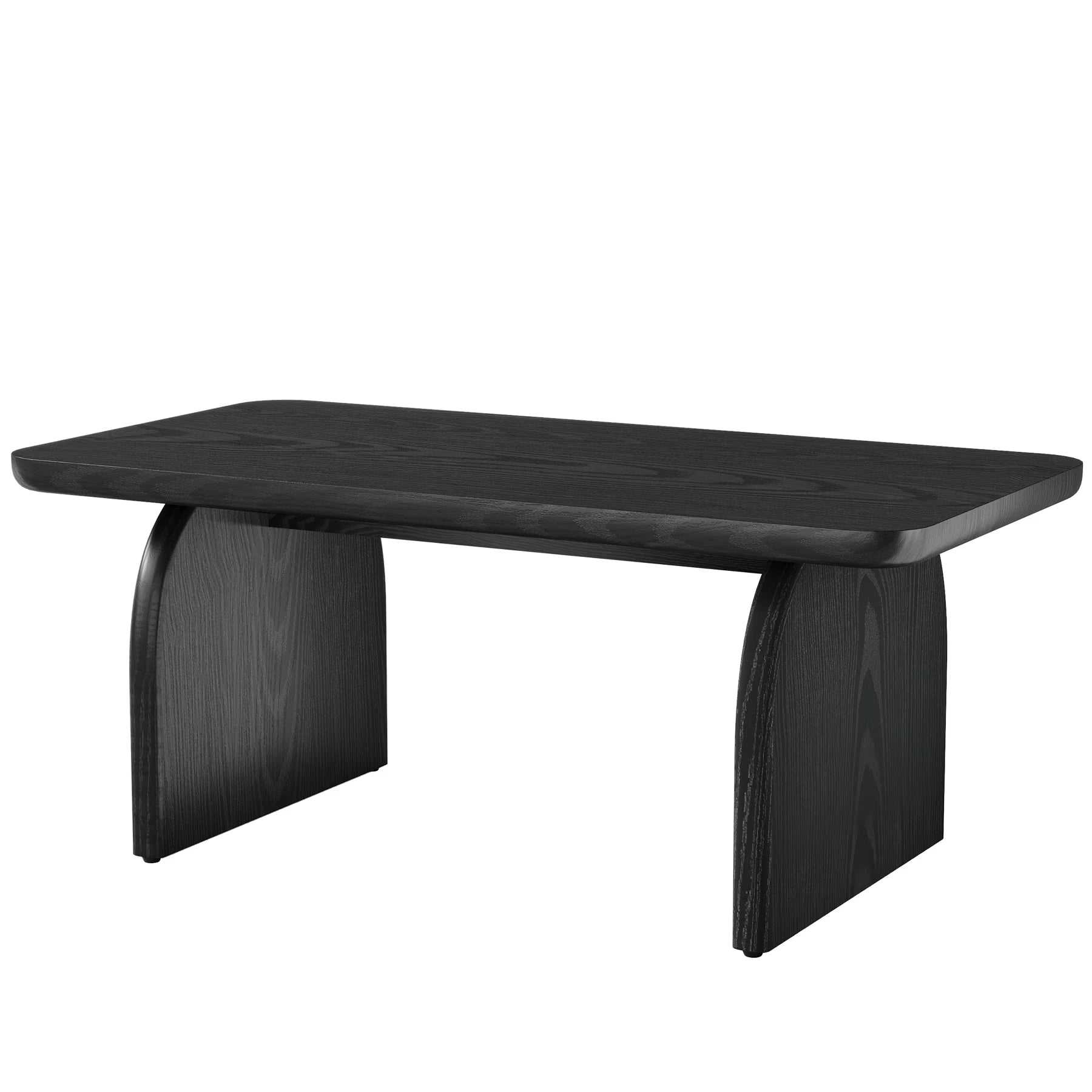 47 Inch Solid Wood Rustic Coffee Table – Rounded Corners, Waterproof Top