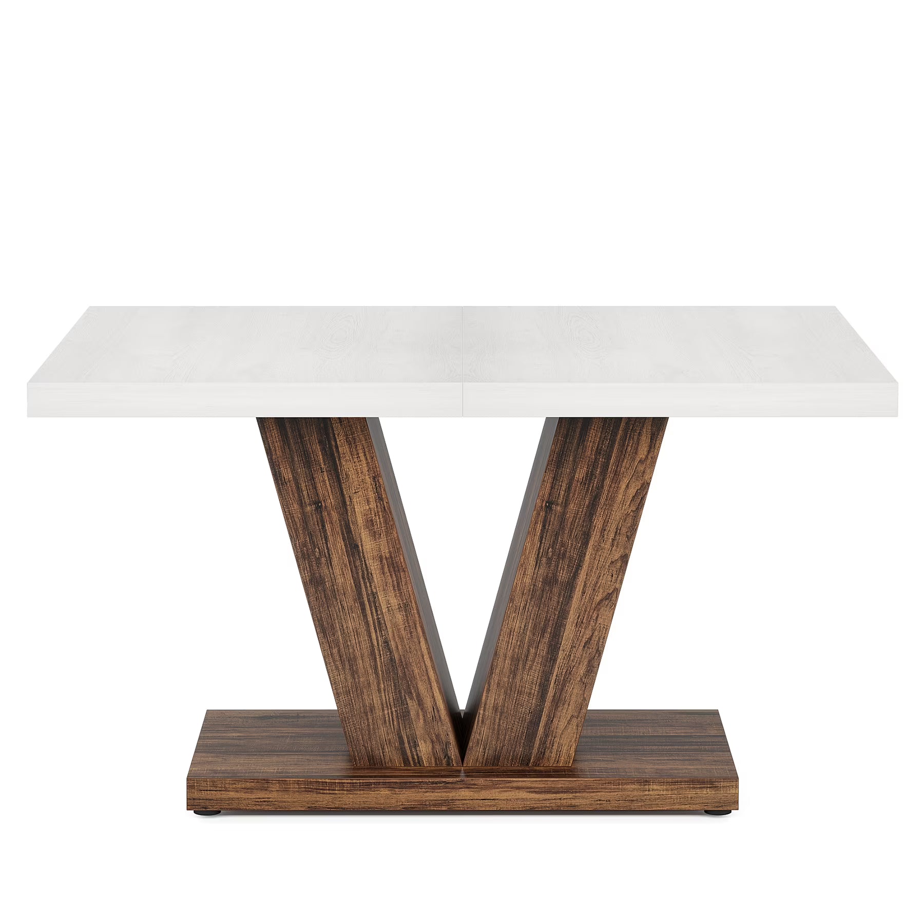 47 Inch Rustic Farmhouse Dining Table – Seats 4, V-Base