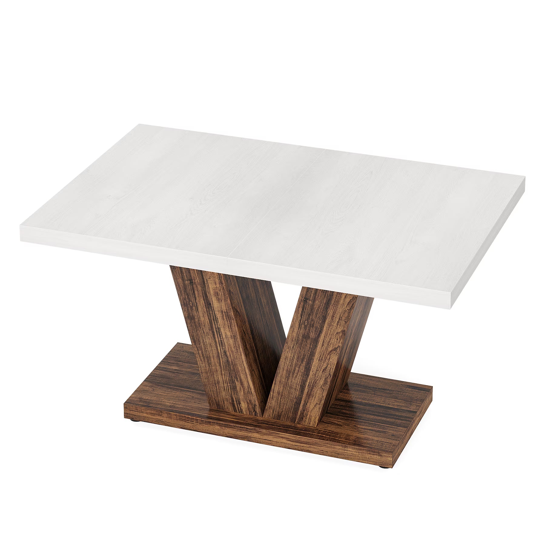 47 Inch Rustic Farmhouse Dining Table – Seats 4, V-Base