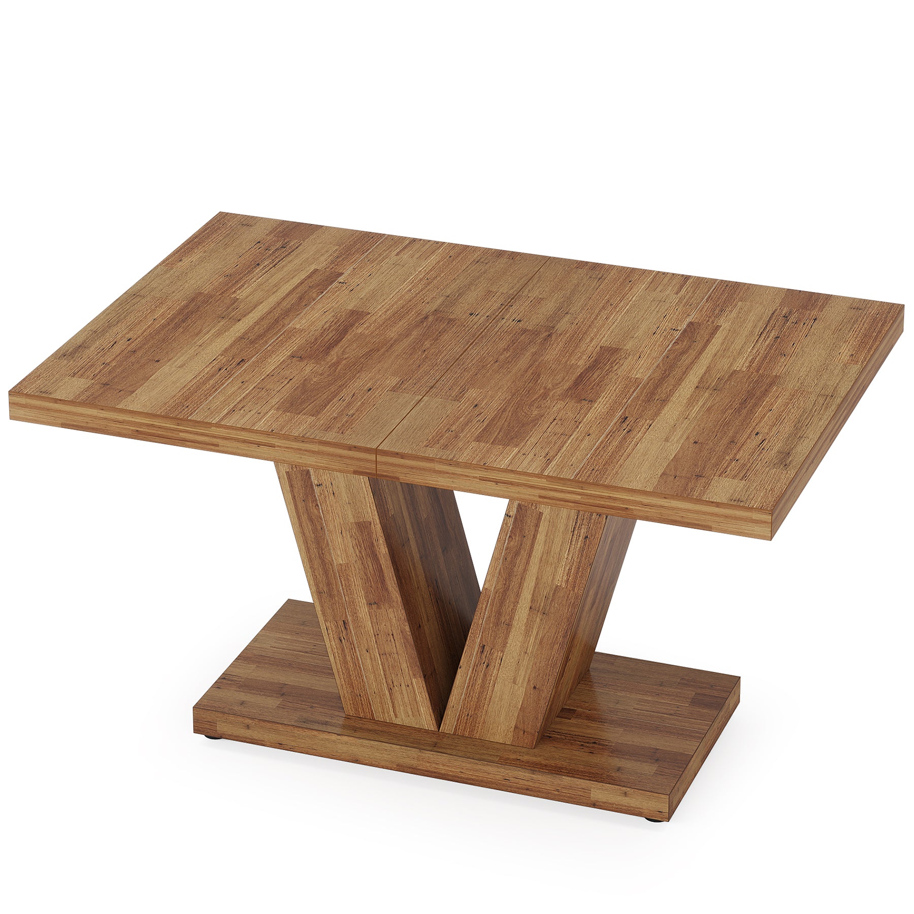 47 Inch Rustic Farmhouse Dining Table – Seats 4, V-Base