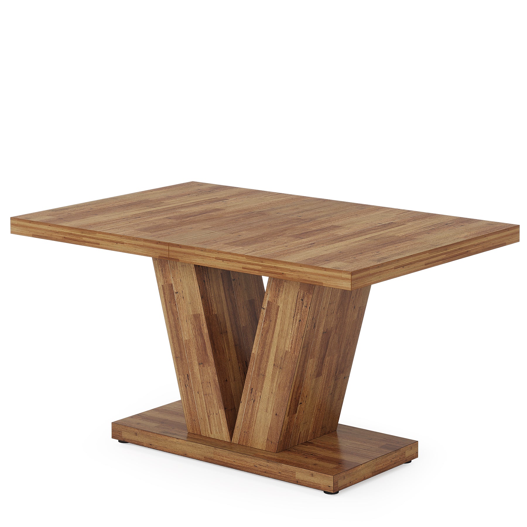 47 Inch Rustic Farmhouse Dining Table – Seats 4, V-Base