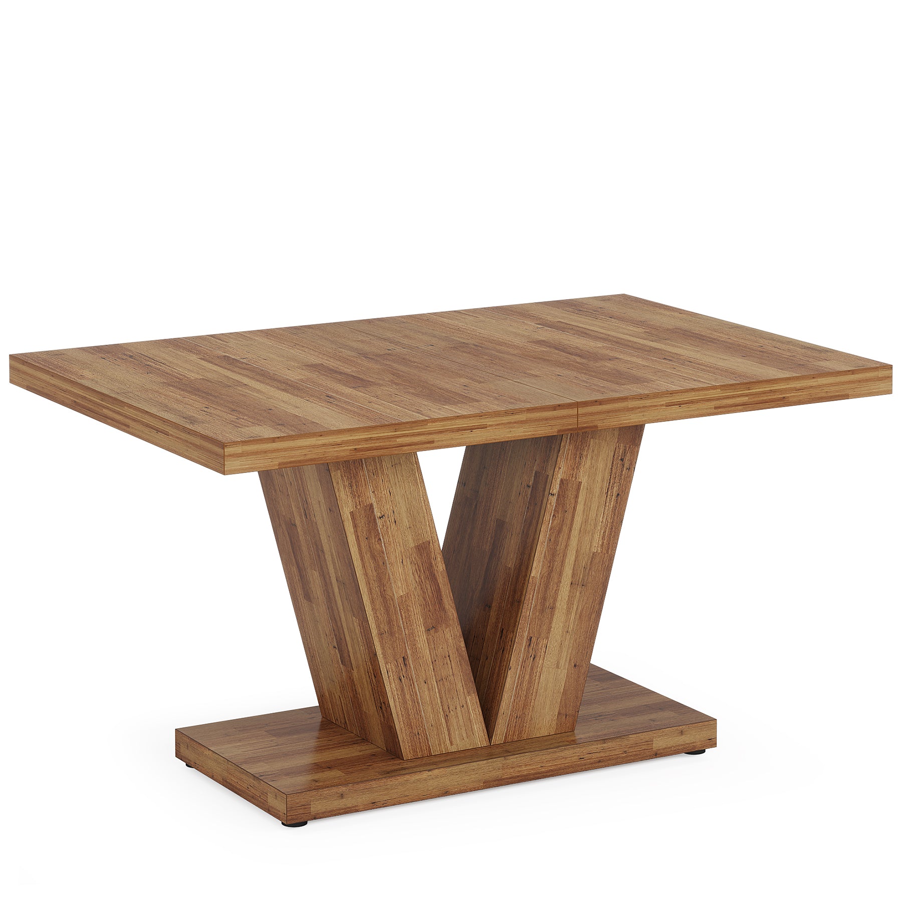 47 Inch Rustic Farmhouse Dining Table – Seats 4, V-Base