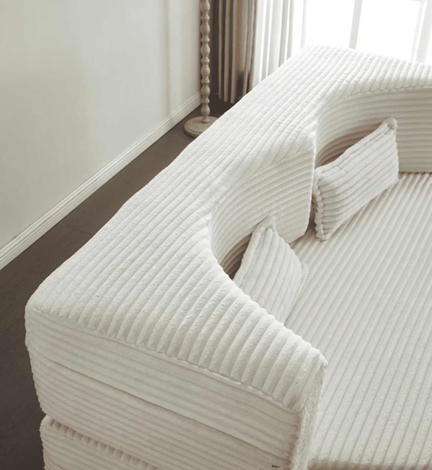 3-in-1 Convertible Sofa Bed – 78" Teddy Fabric Sleeper Sofa, No Assembly