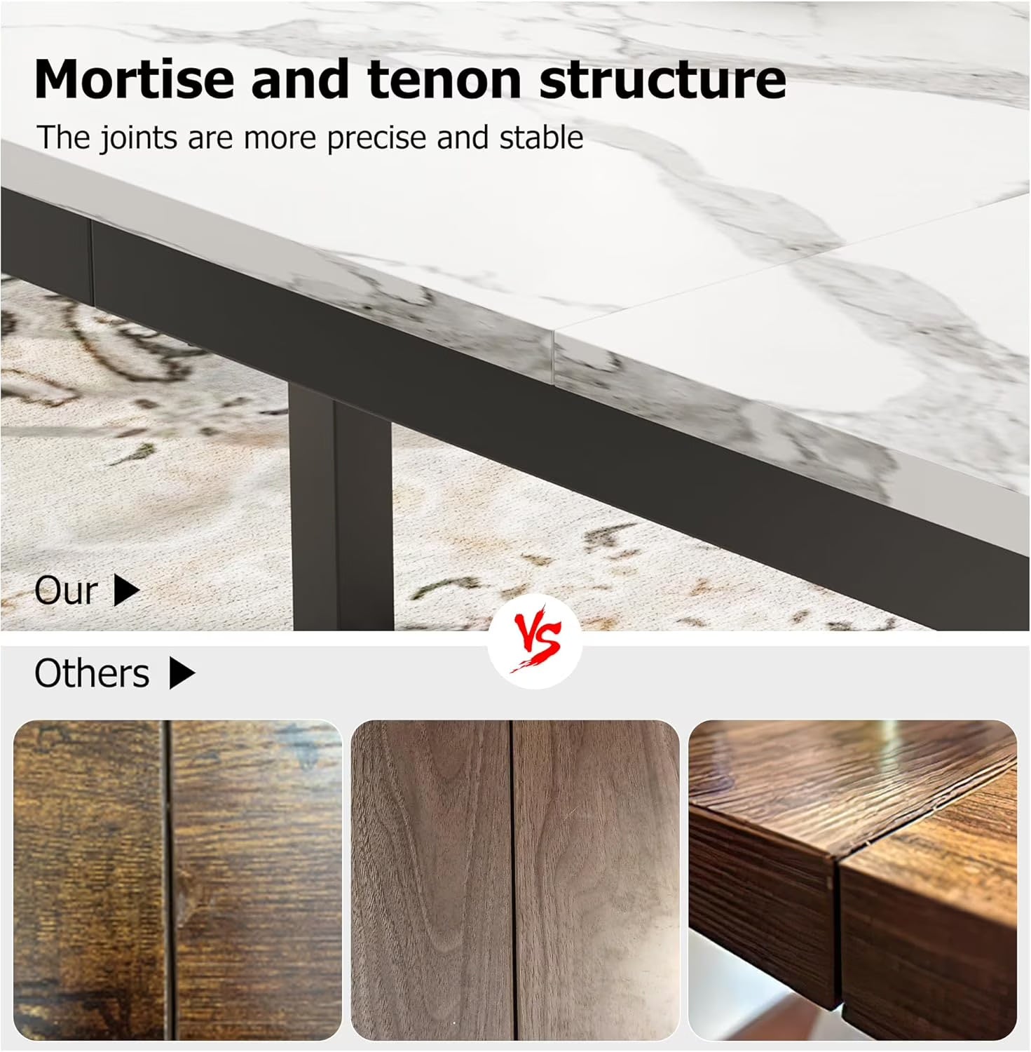 78 Inch Rectangular Dining Table – Industrial Metal Legs, Seats 6-8
