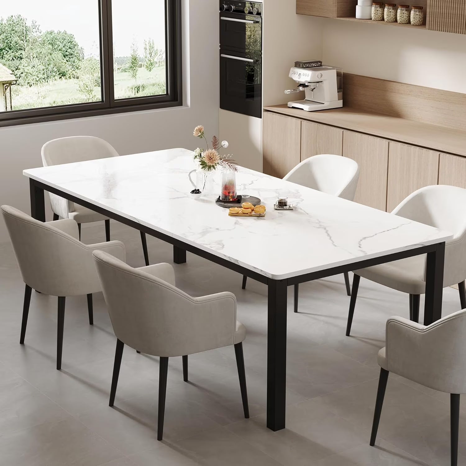 78 inch rectangular industrial dining table with metal legs