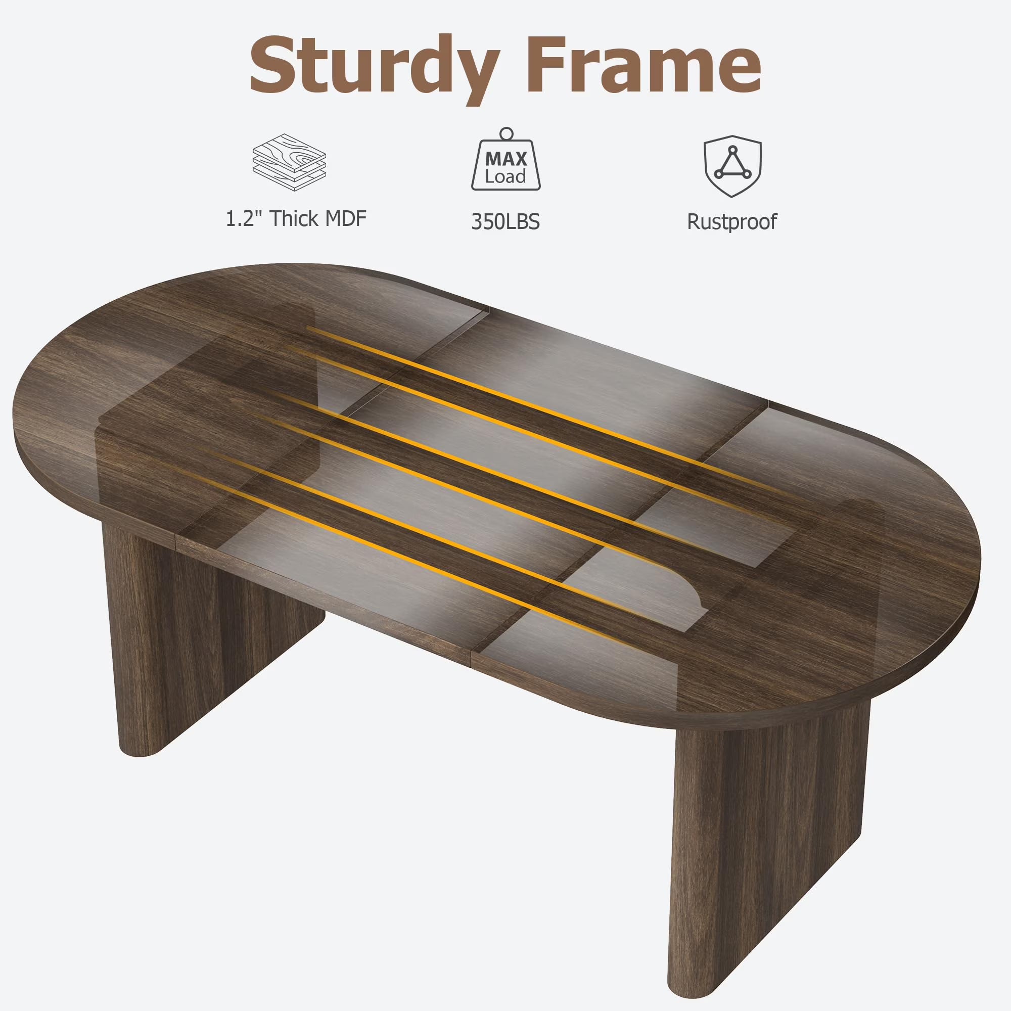 70 Inch Oval Farmhouse Dining Table – Seats 6 to 8