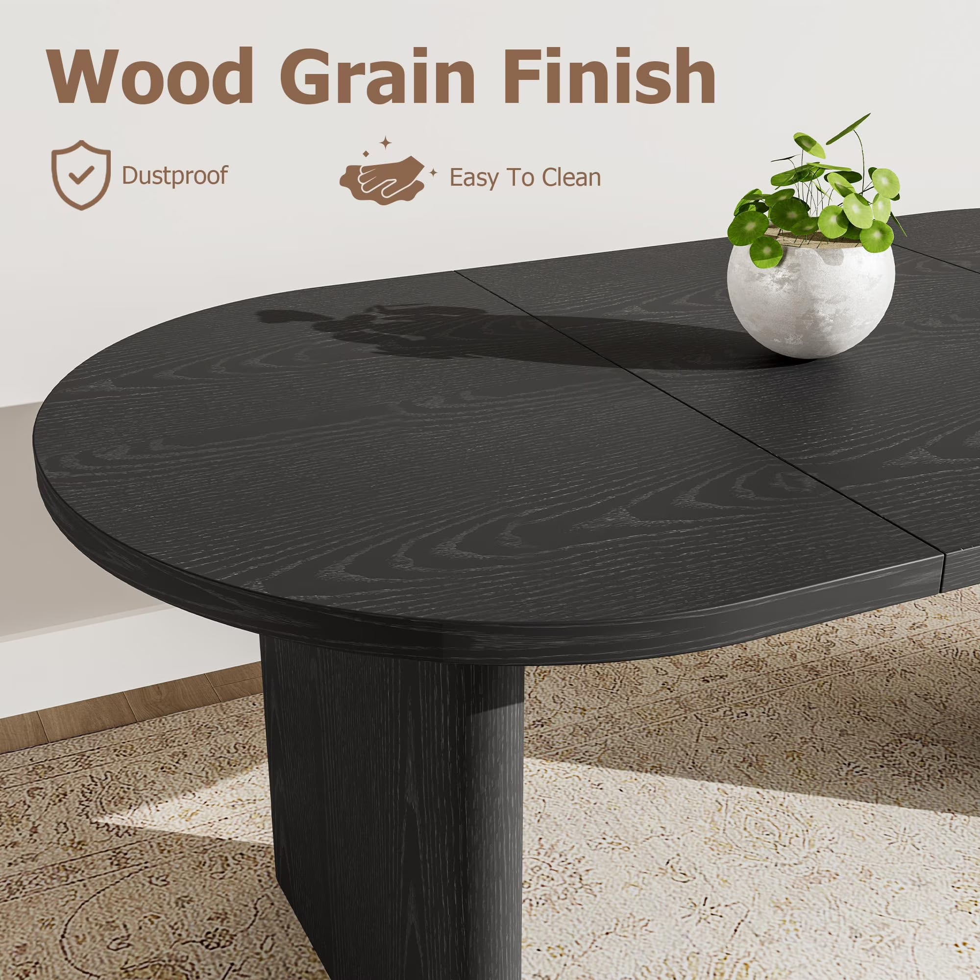 70 Inch Oval Farmhouse Dining Table – Seats 6 to 8