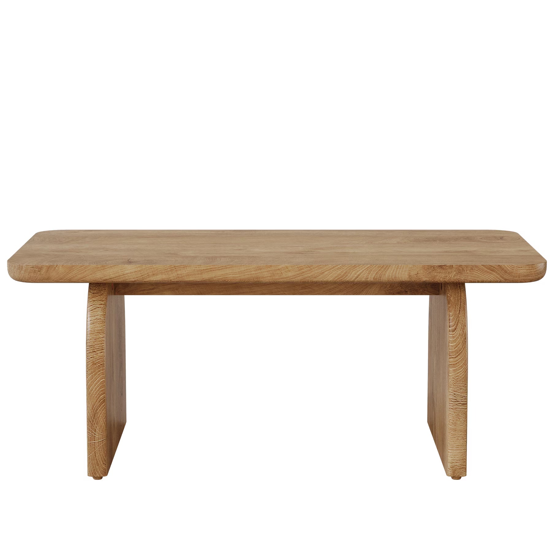 47 Inch Solid Wood Rustic Coffee Table – Rounded Corners, Waterproof Top
