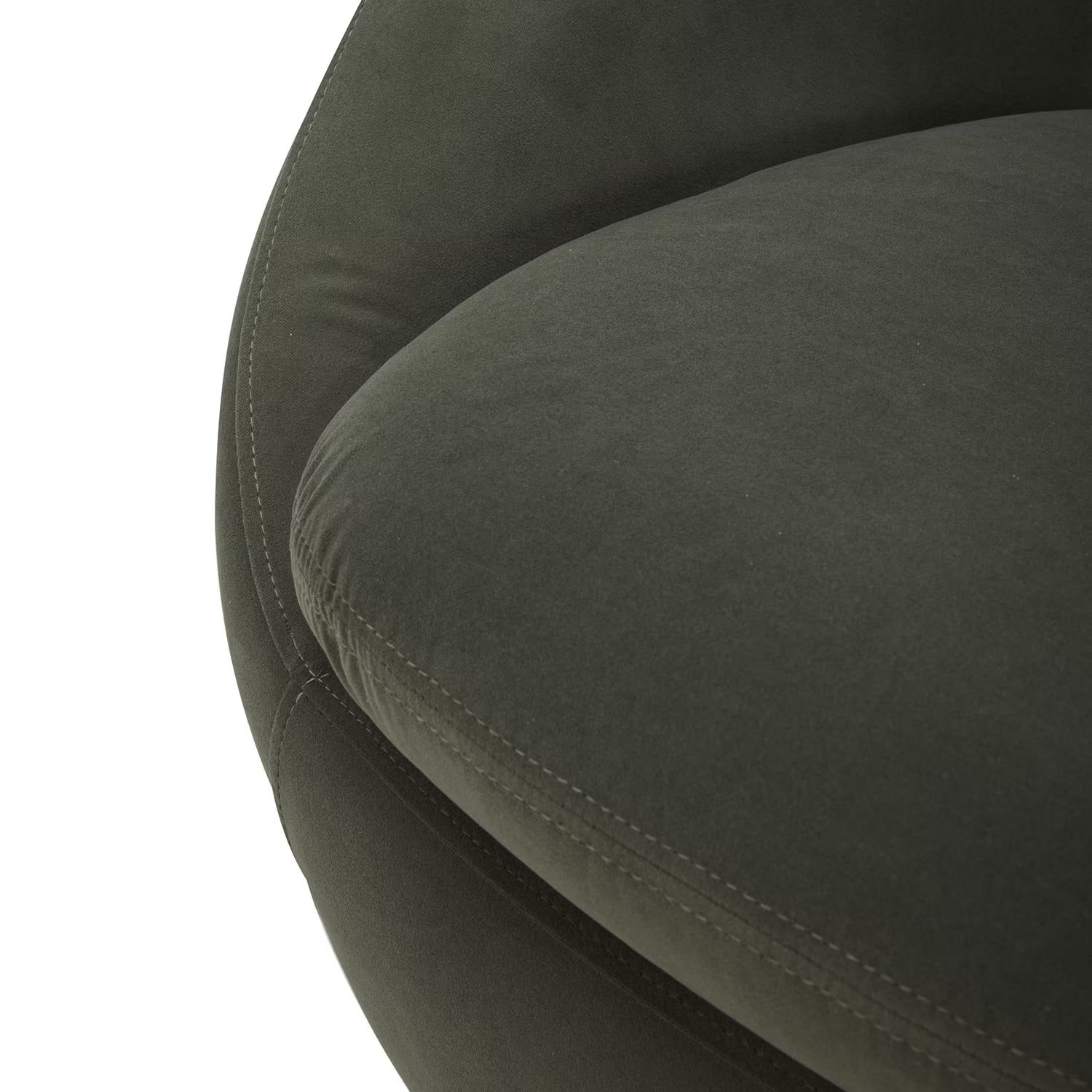 Round Arm Upholstered Accent Chair – Wood Frame, Foam Cushioned