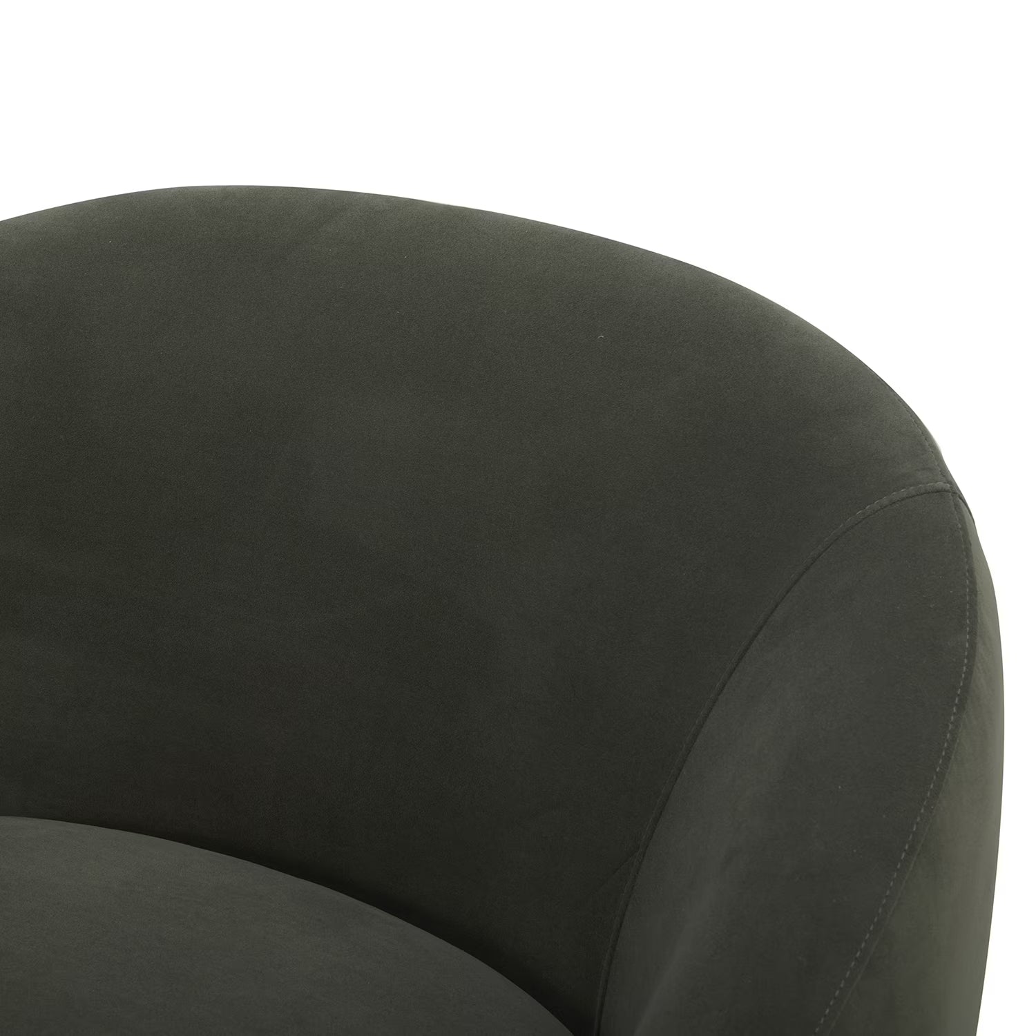 Round Arm Upholstered Accent Chair – Wood Frame, Foam Cushioned