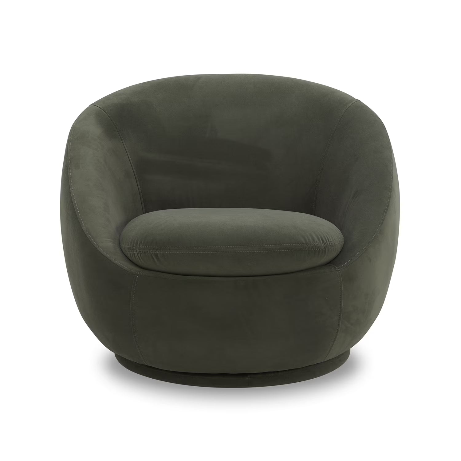 Round Arm Upholstered Accent Chair – Wood Frame, Foam Cushioned