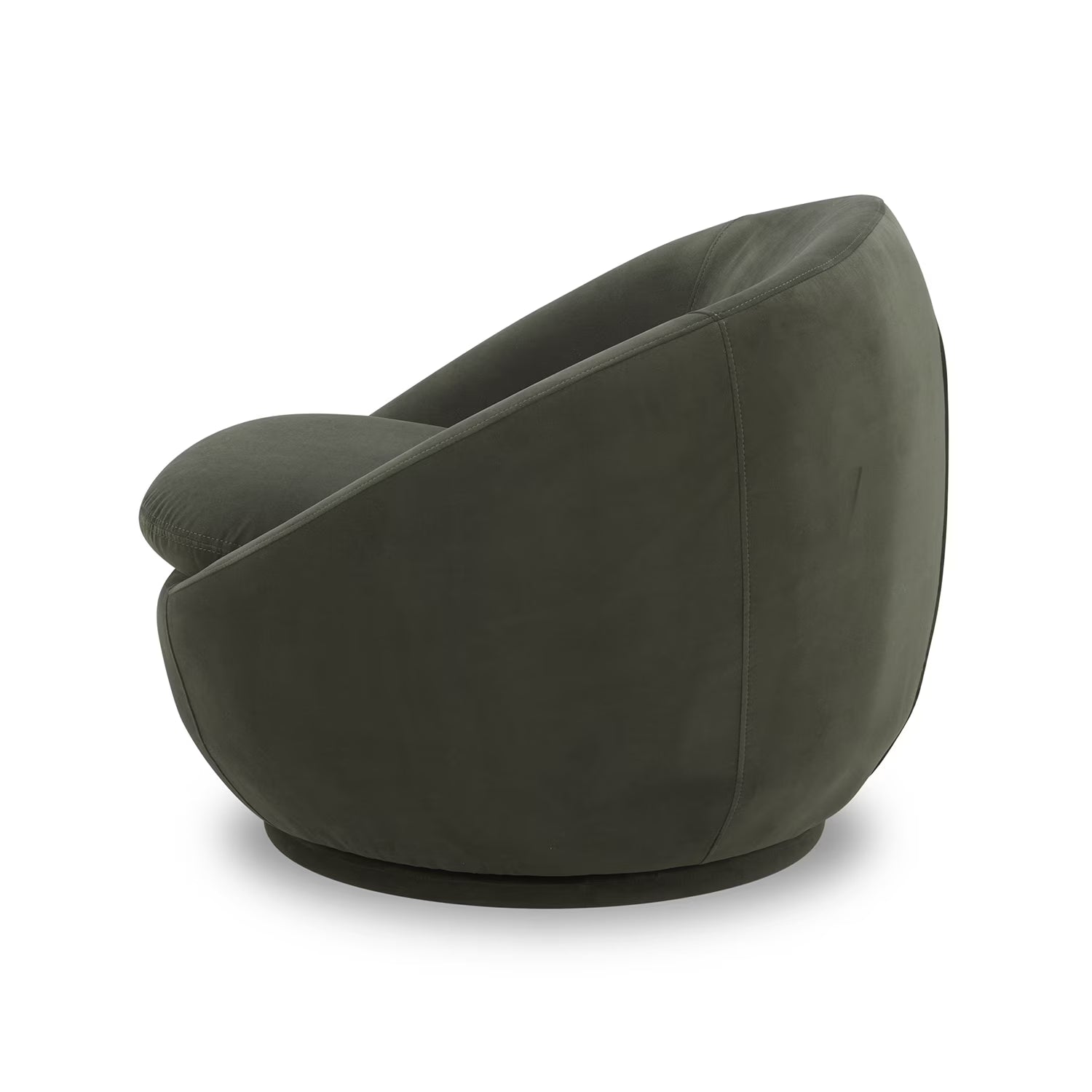 Round Arm Upholstered Accent Chair – Wood Frame, Foam Cushioned