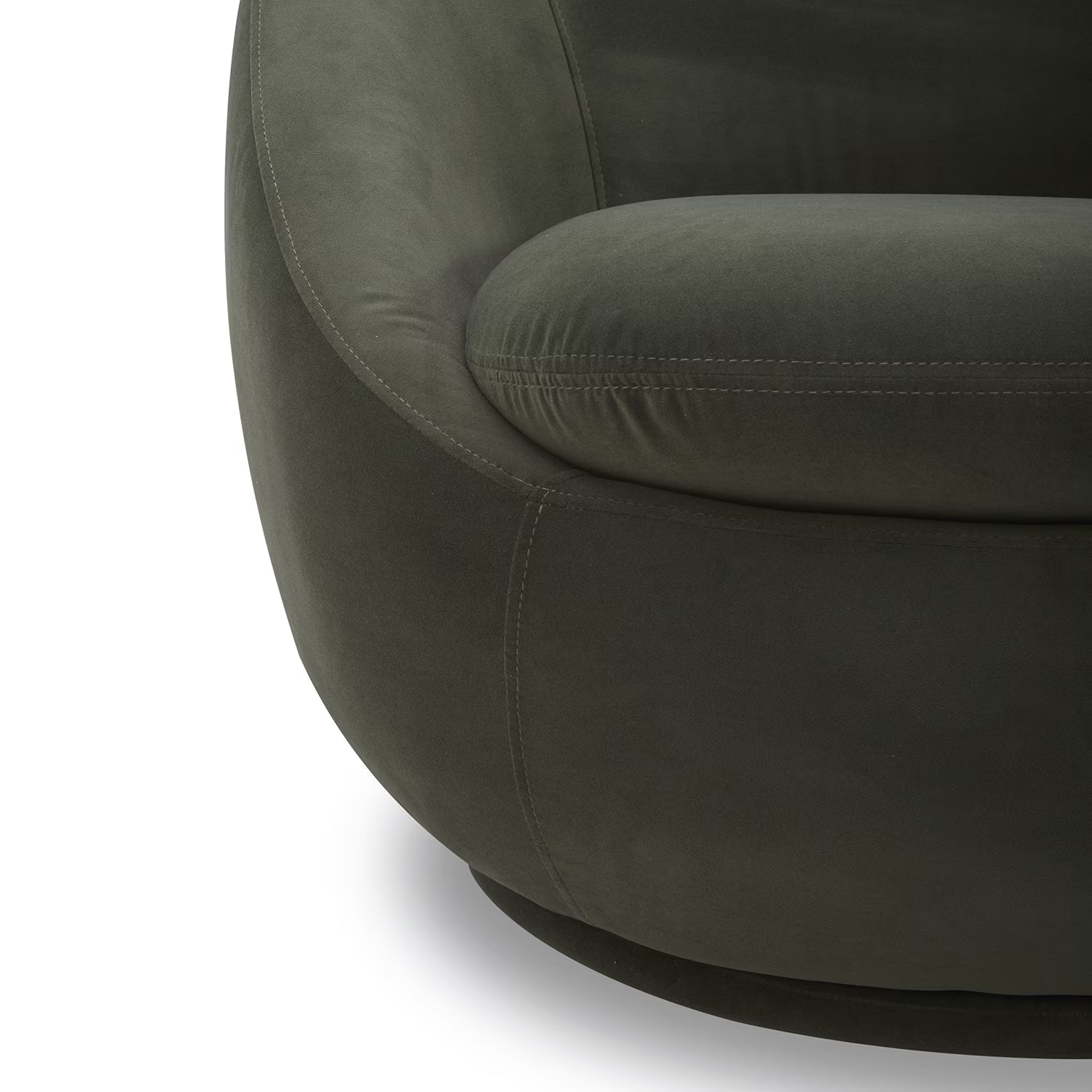 Round Arm Upholstered Accent Chair – Wood Frame, Foam Cushioned