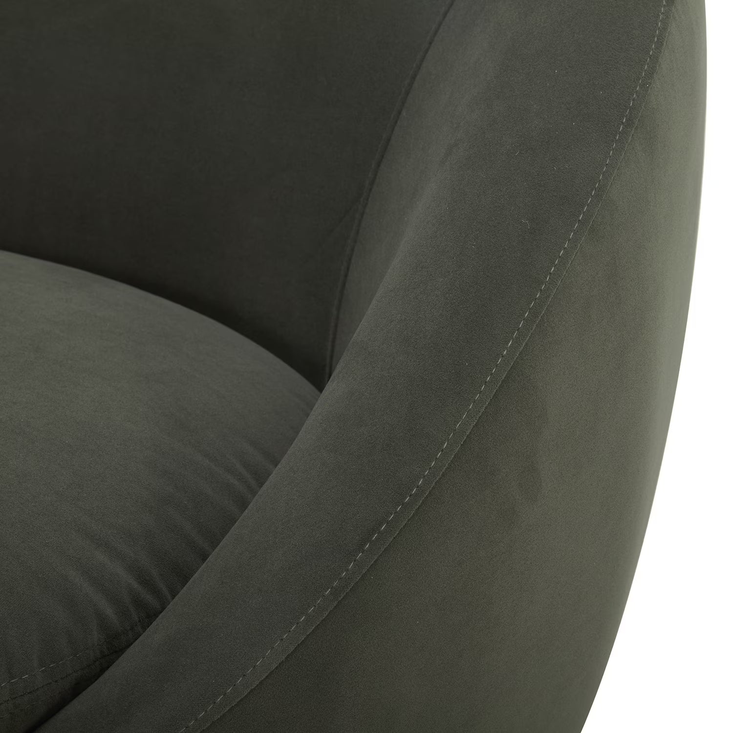 Round Arm Upholstered Accent Chair – Wood Frame, Foam Cushioned