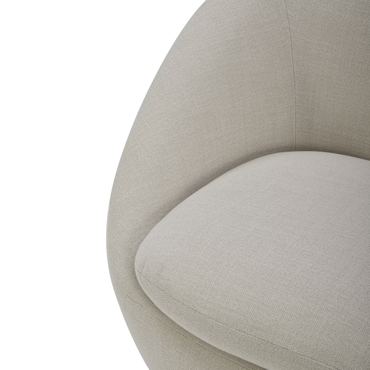 Round Arm Upholstered Accent Chair – Wood Frame, Foam Cushioned