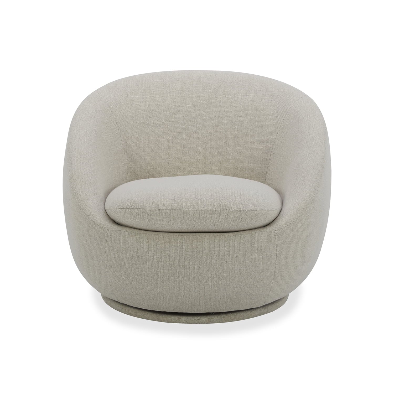 Round Arm Upholstered Accent Chair – Wood Frame, Foam Cushioned