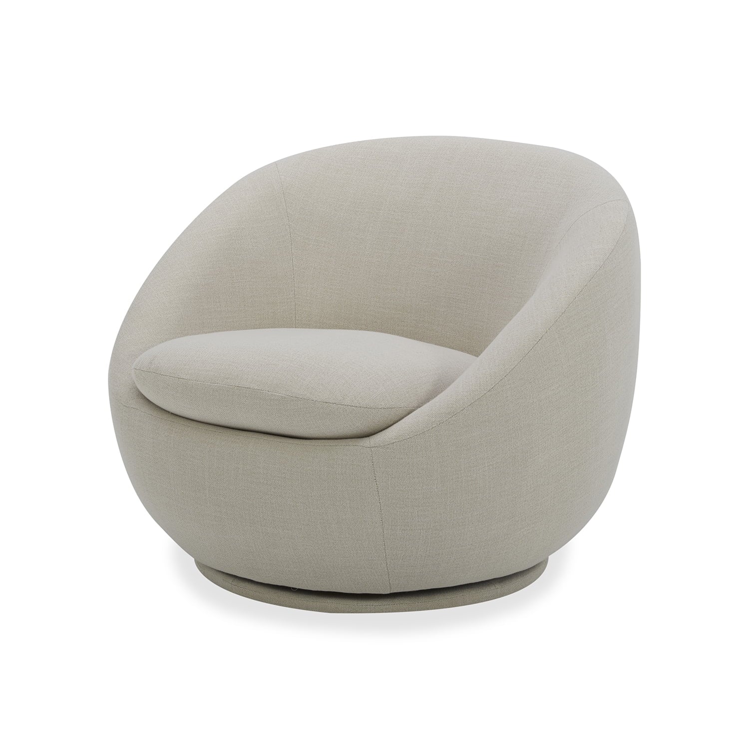 Round Arm Upholstered Accent Chair – Wood Frame, Foam Cushioned