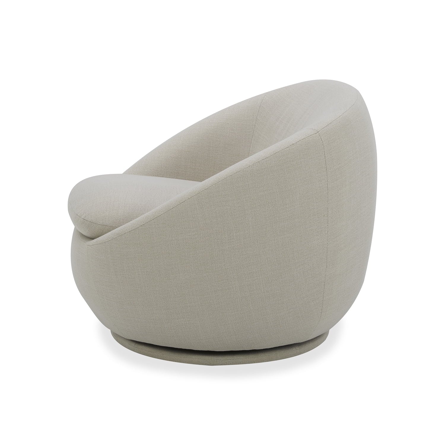 Round Arm Upholstered Accent Chair – Wood Frame, Foam Cushioned
