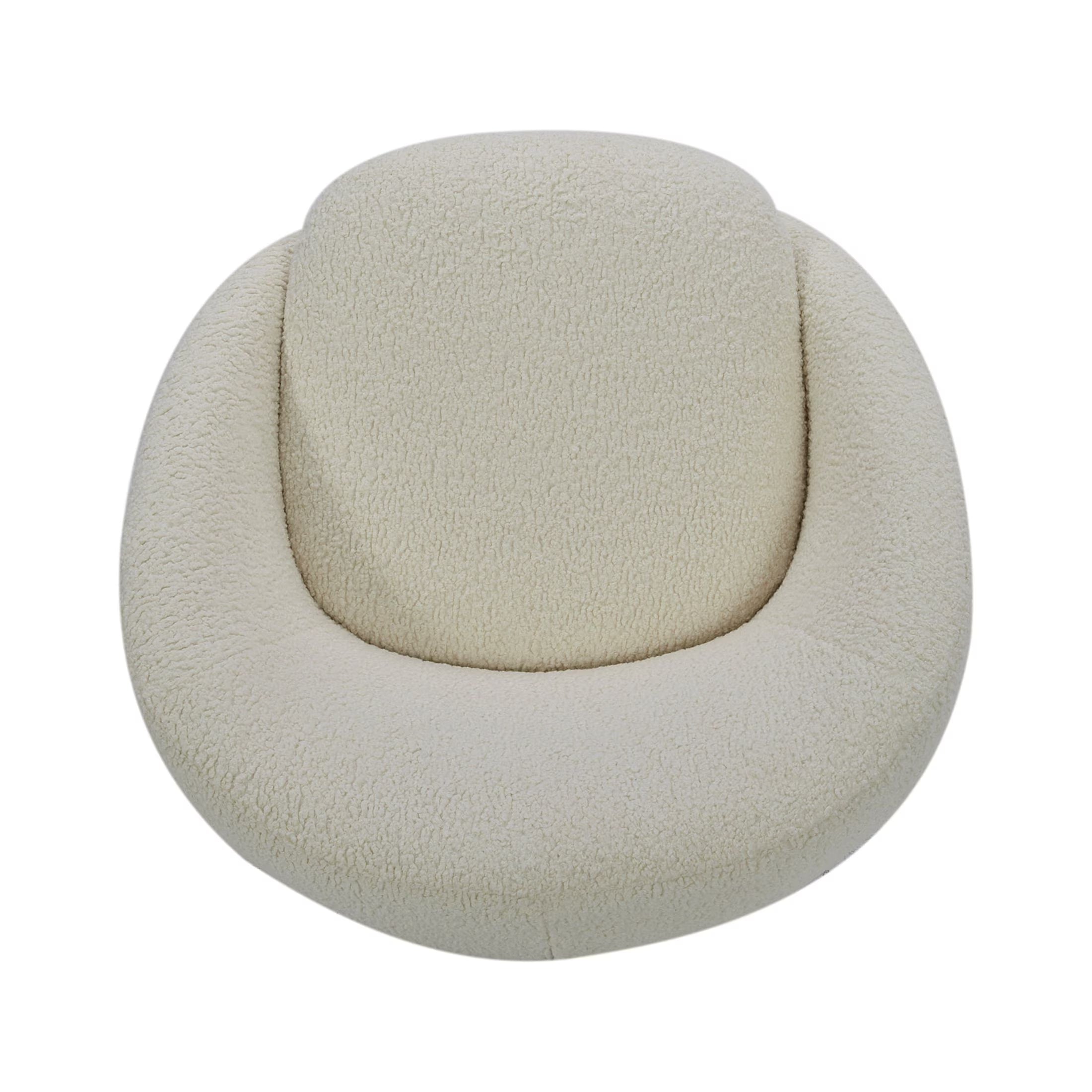 Round Arm Upholstered Accent Chair – Wood Frame, Foam Cushioned