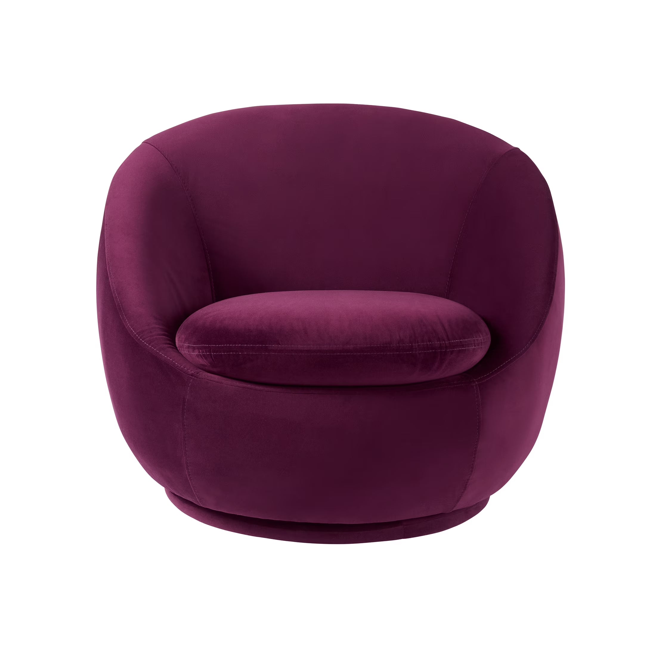 Round Arm Upholstered Accent Chair – Wood Frame, Foam Cushioned