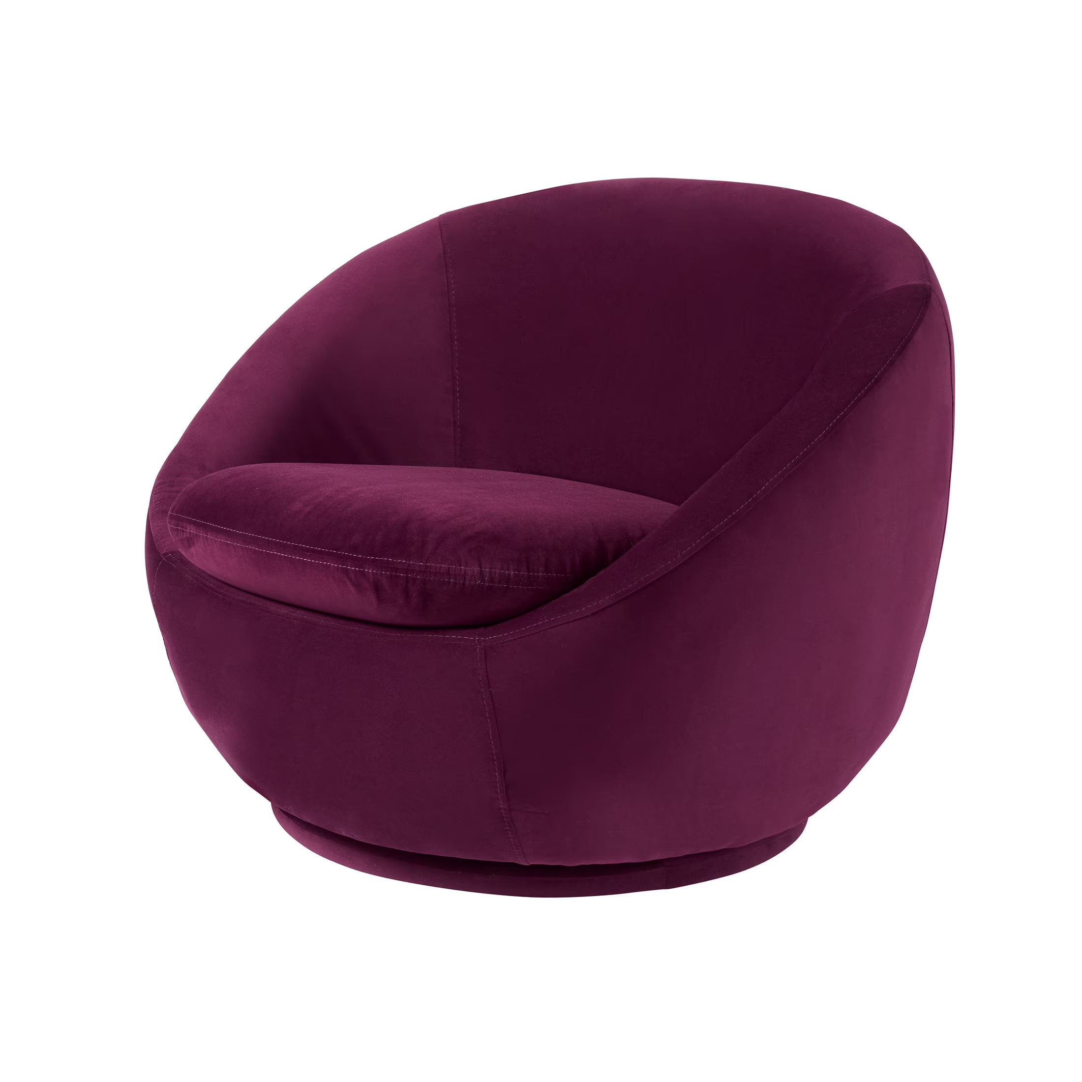 Round Arm Upholstered Accent Chair – Wood Frame, Foam Cushioned