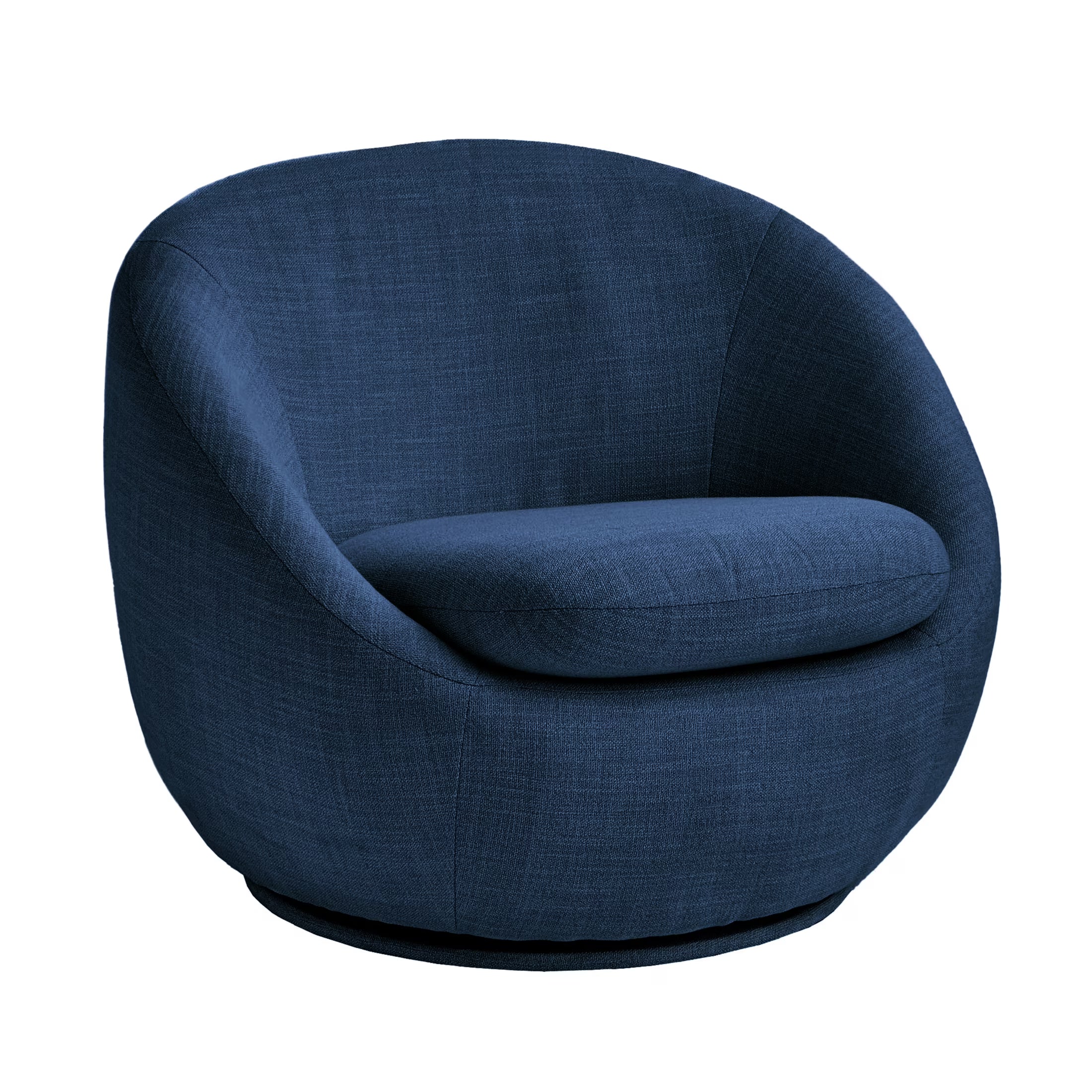 Round Arm Upholstered Accent Chair – Wood Frame, Foam Cushioned