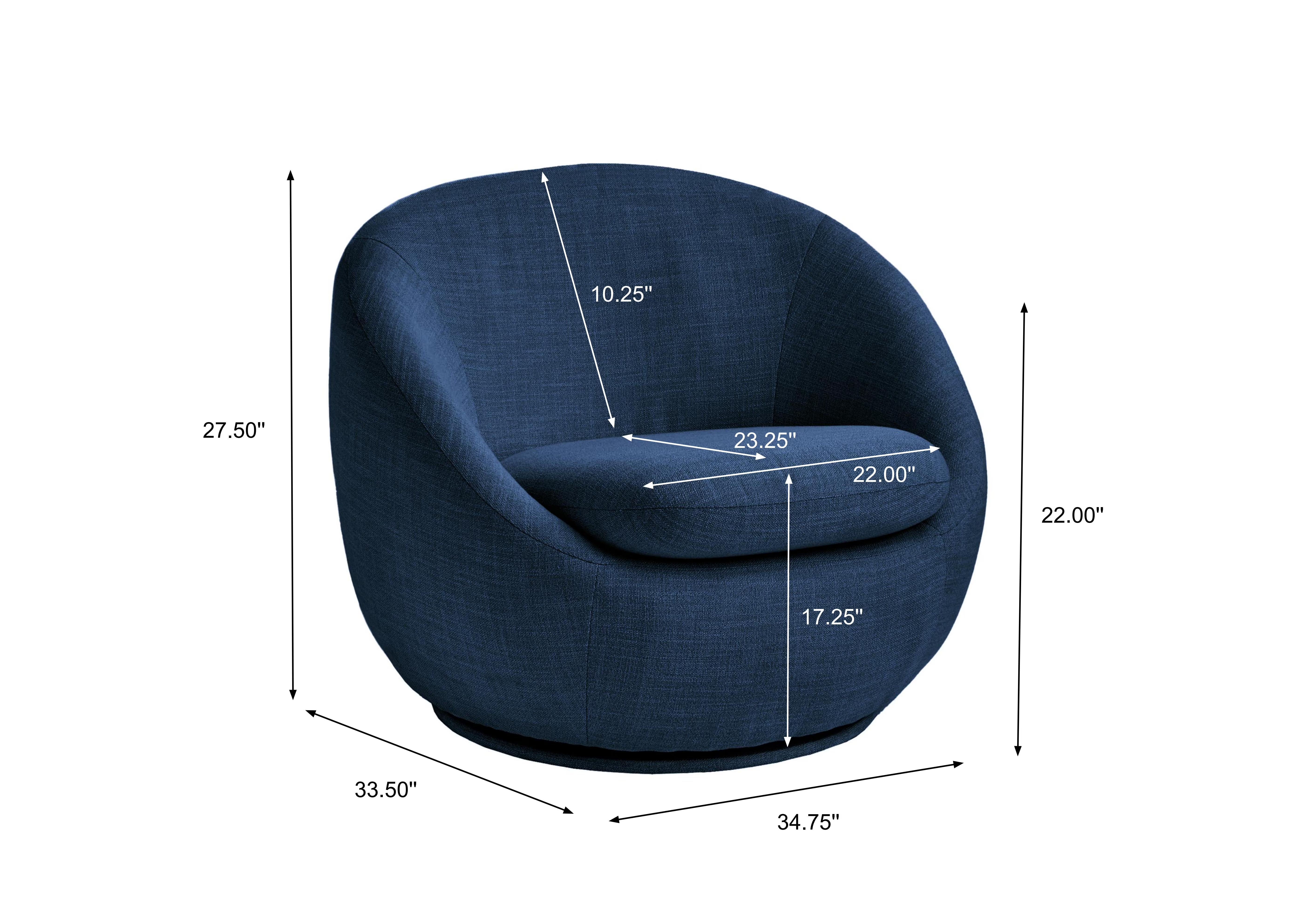 Round Arm Upholstered Accent Chair – Wood Frame, Foam Cushioned